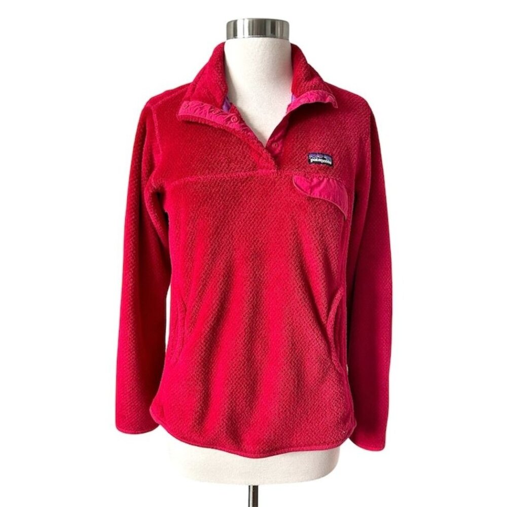 Patagonia Women's red Fleece Snap-Neck Pullover